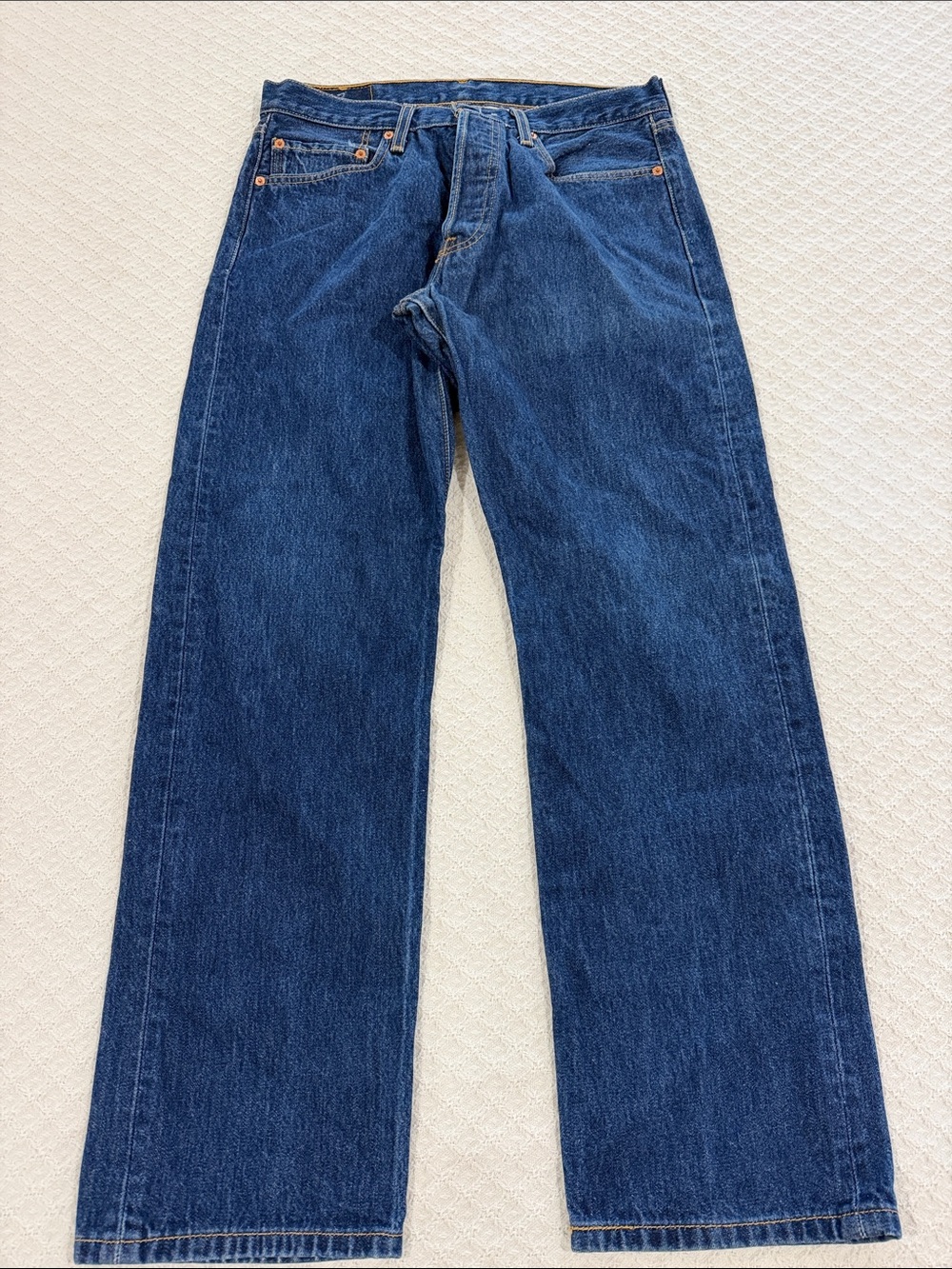 Levi's 501s Men's Straight Jeans in Deep Blue Denim